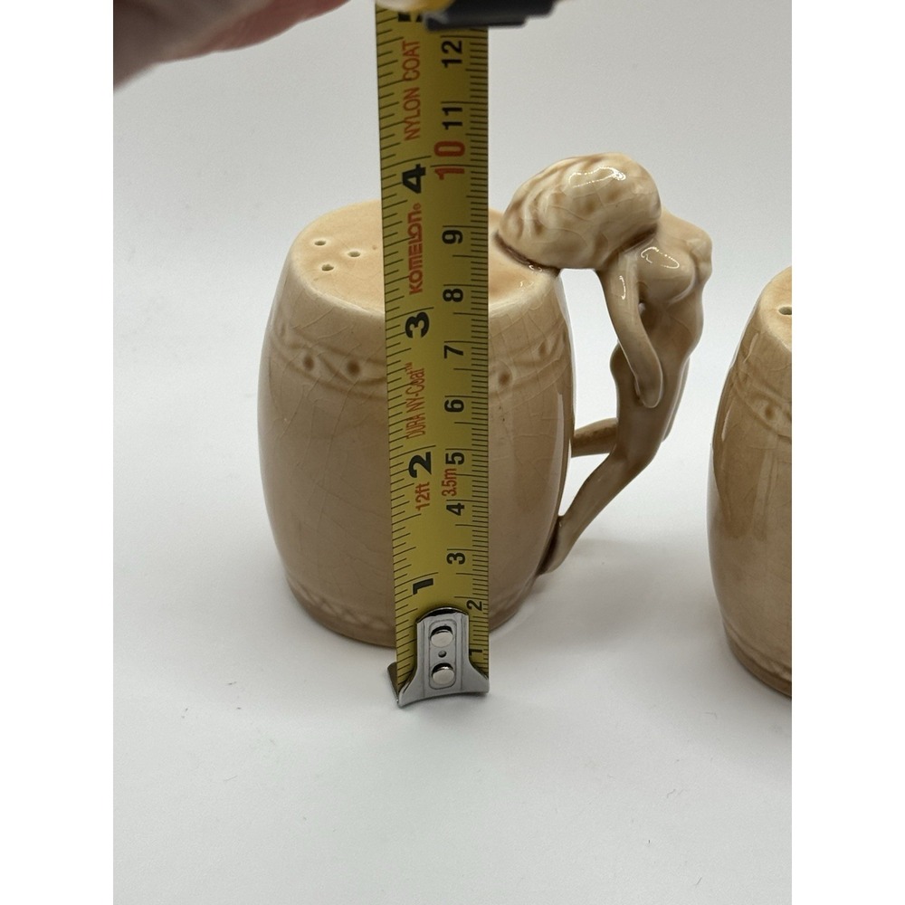 Vintage Ceramic Naked Lady on Barrel Salt & Pepper Shakers Set Of 2 - Picture 10 of 10